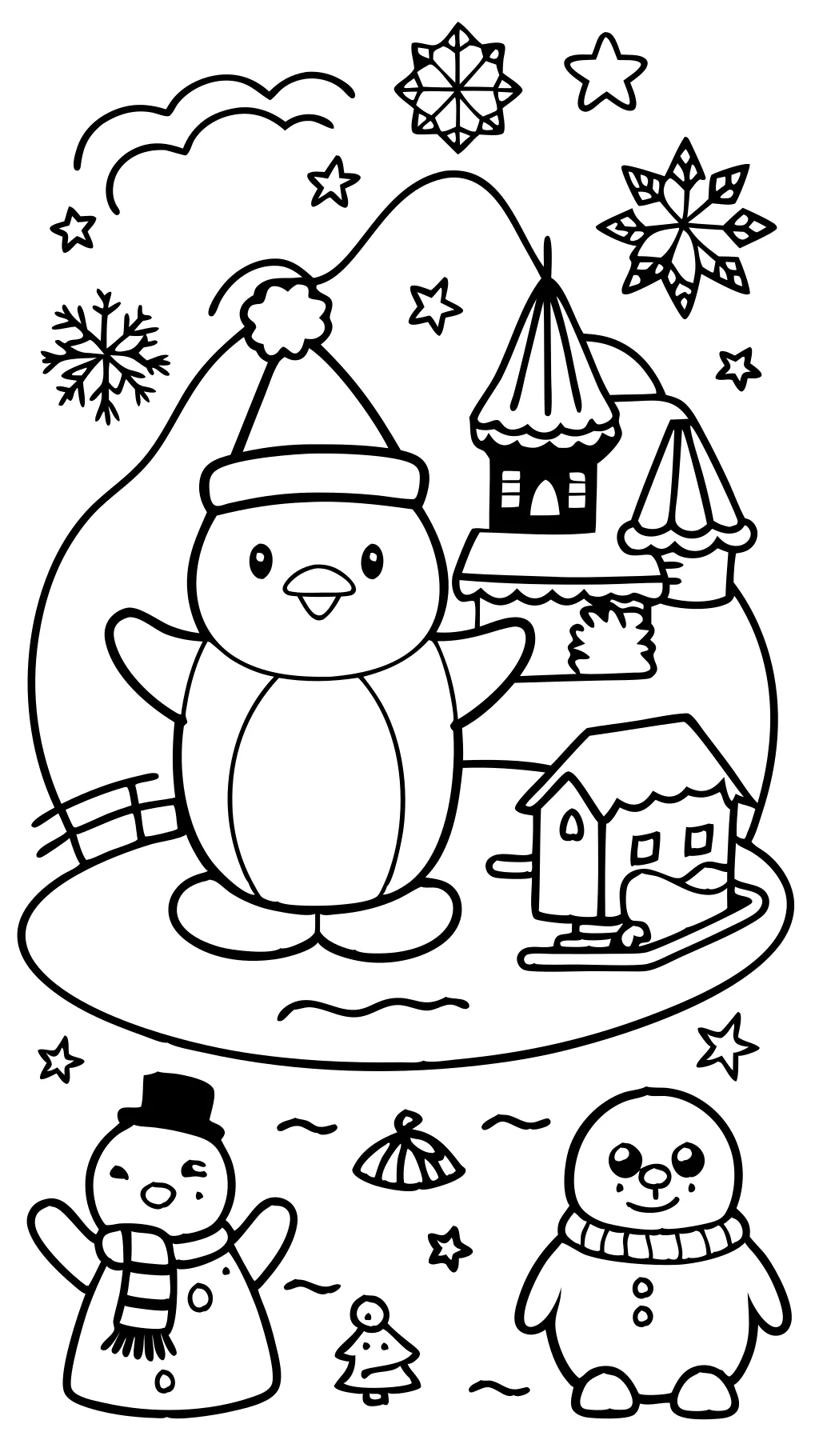 coloriages mignons de pingouins